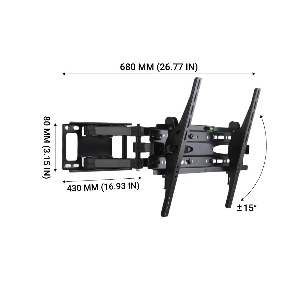 Articulating Full Motion Wall Mount for 32'' to 65" TVs with Bubble Level